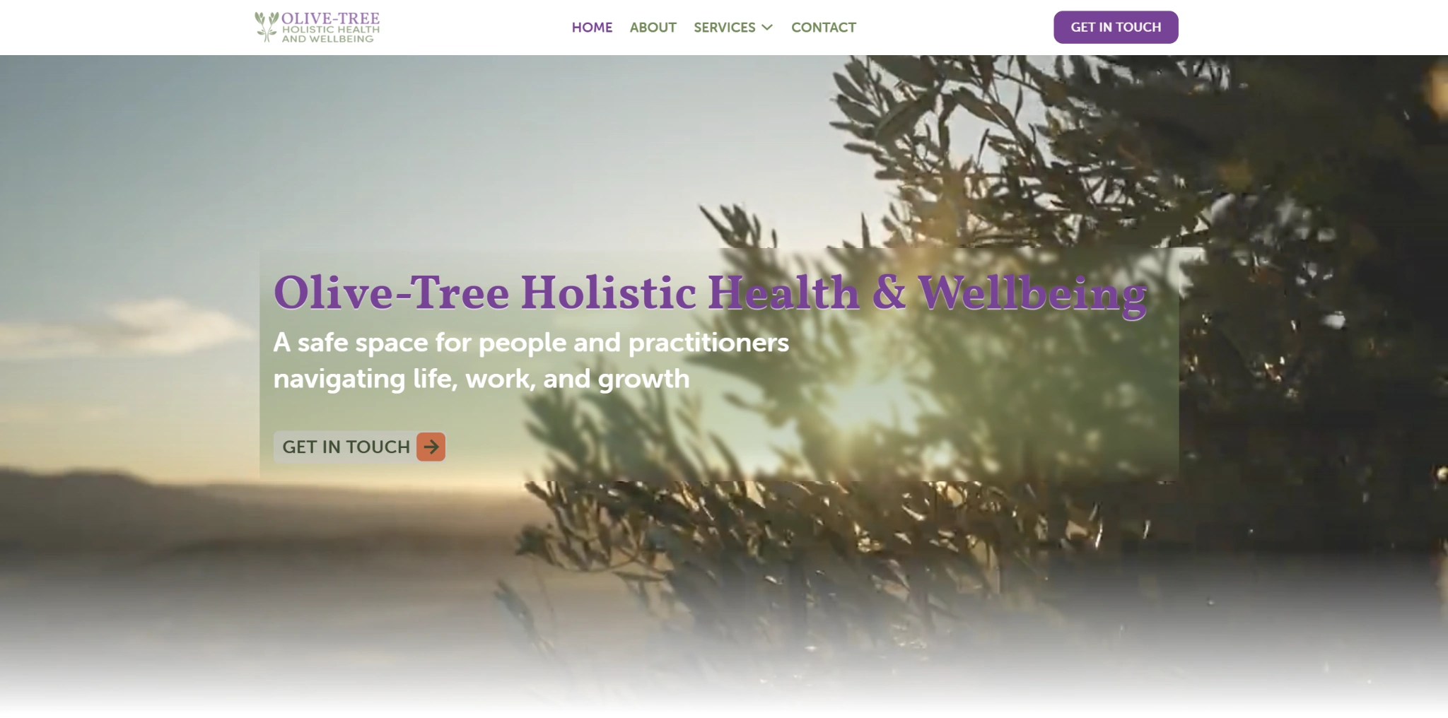 Olive-Tree Holistic Health and Wellbeing website home page