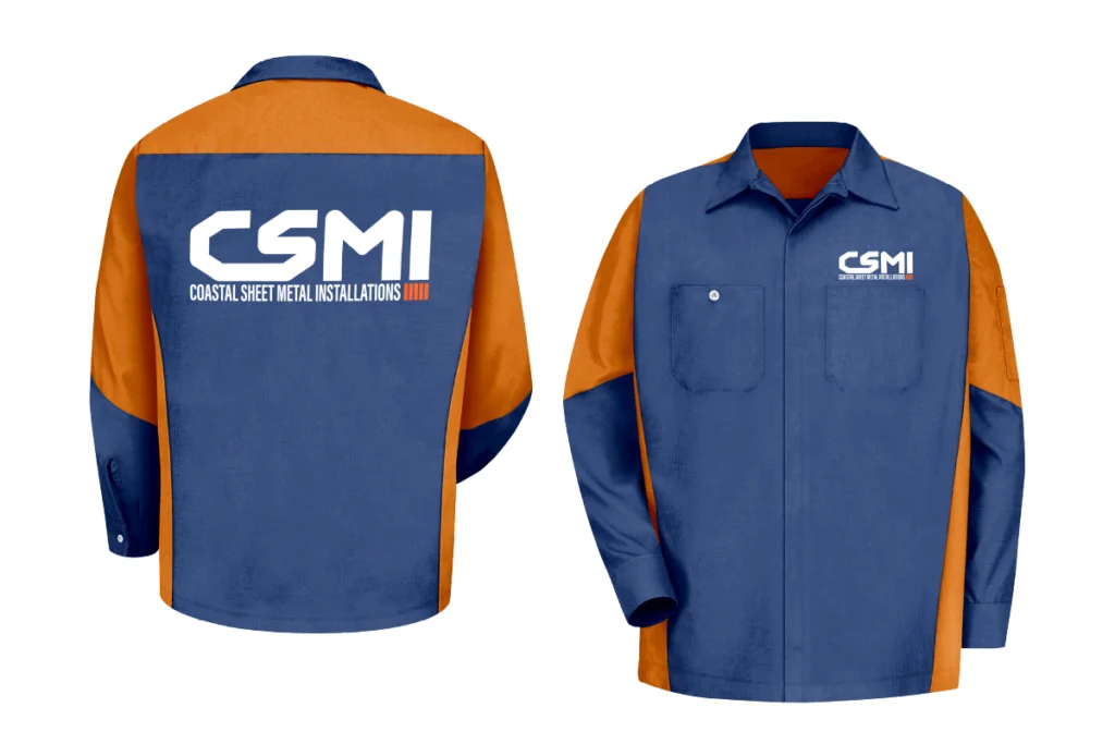Coastal Sheet Metal Installations logo on workwear